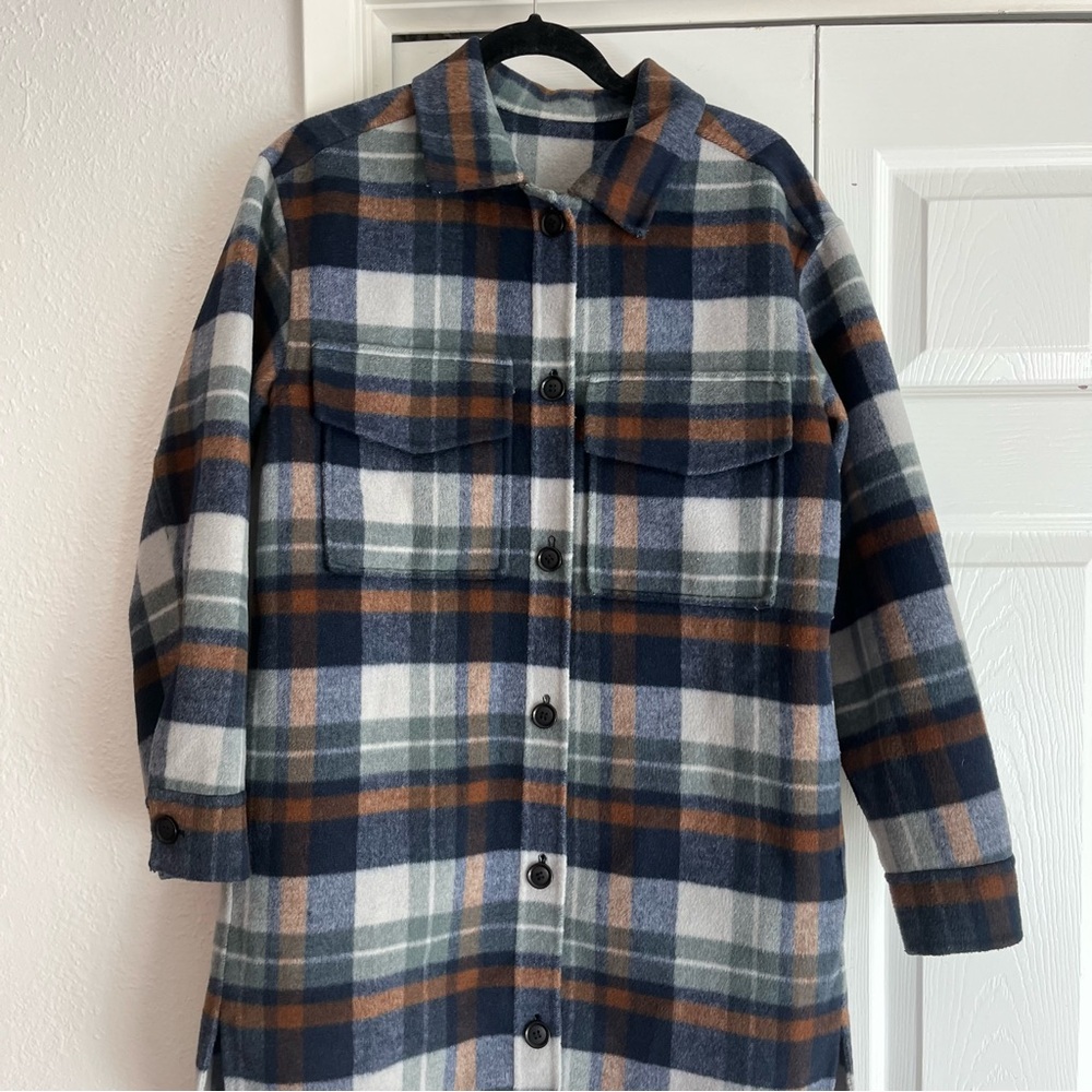 Rails Jaro Long Plaid Wool Blend Shacket Shirt Ja… - image 5